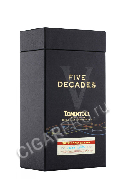 подарочная упаковка tomintoul five decades 0.7л