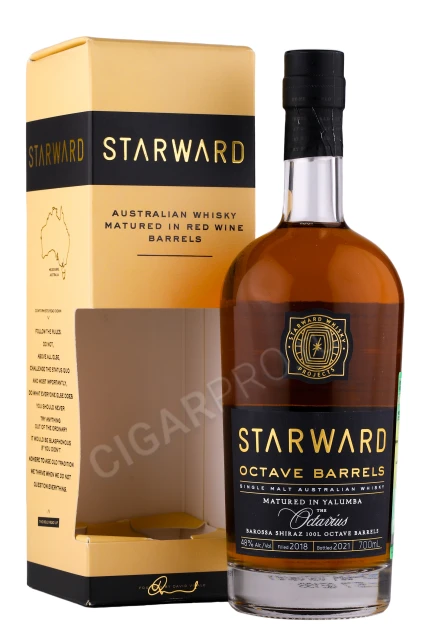 Виски Старвард Октав Баррелс 0.7л в подарочной упаковке