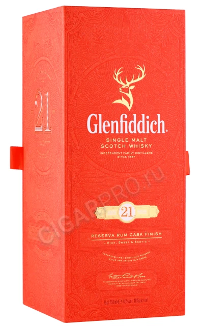 Подарочная коробка Виски Гленфиддик 21 год 0.75л