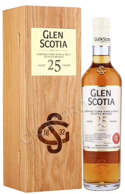 Виски Глен Скотиа 25 лет 0.7л в деревянной упаковке