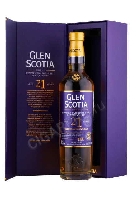 Виски Глен Скотиа 21 год 0.7л в подарочной упаковке