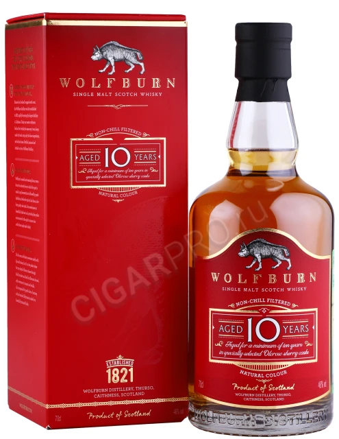 Виски Волфбёрн 10 лет 0.7л в подарочной упаковке