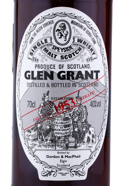 Этикетка Виски Глен Грант 1953 года 0.7л