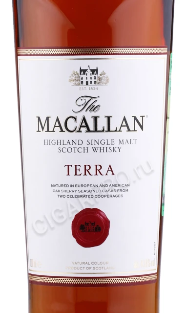 Этикетка Виски Макаллан Терра 0.7л