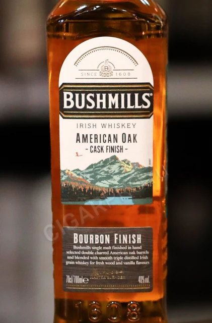 Этикетка Виски Бушмилс Американ Оак 0.7л