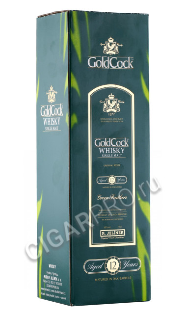 подарочная упаковка виски gold cock green feathers 12 years 0.7л