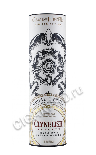 подарочная туба виски game of thrones clynelish reserve house tyrell 0.7л