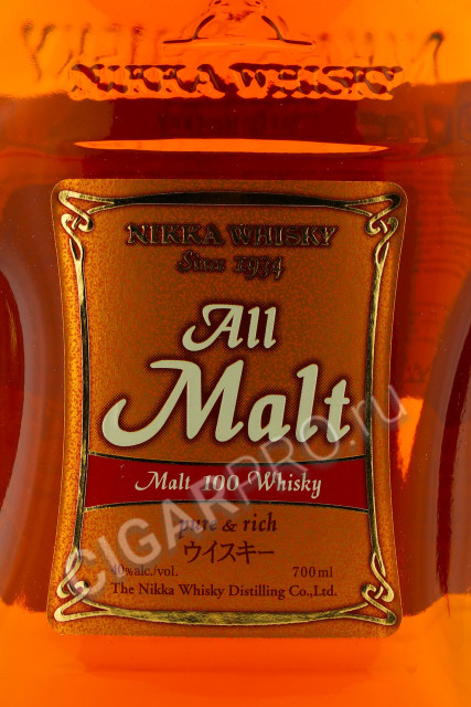 этикетка nikka whisky nikka all malt 0.7л