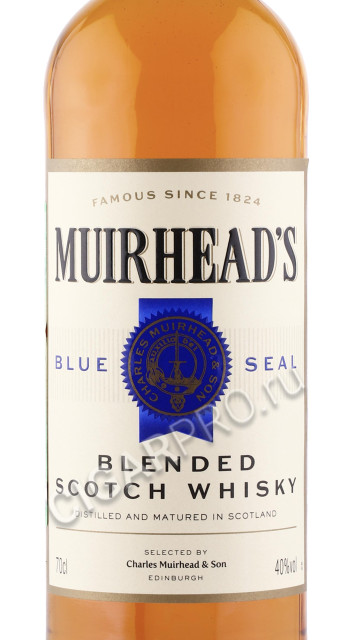 этикетка виски muirheads blue seal 0.7л