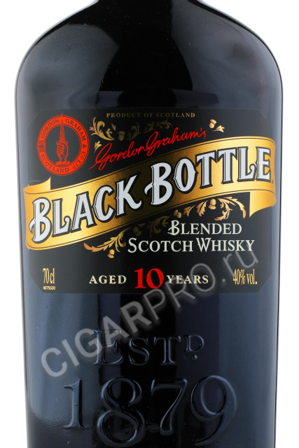 этикетка black bottle 10 years 0.7л