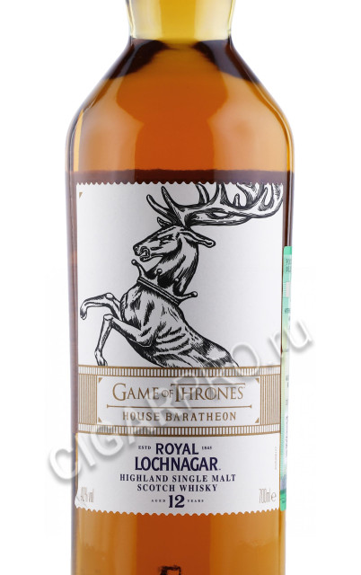 этикетка виски game of thrones royal lochnagar 12 years house baratheon 0.7л