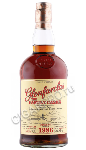 виски glenfarclas family casks 1986г 0.7л