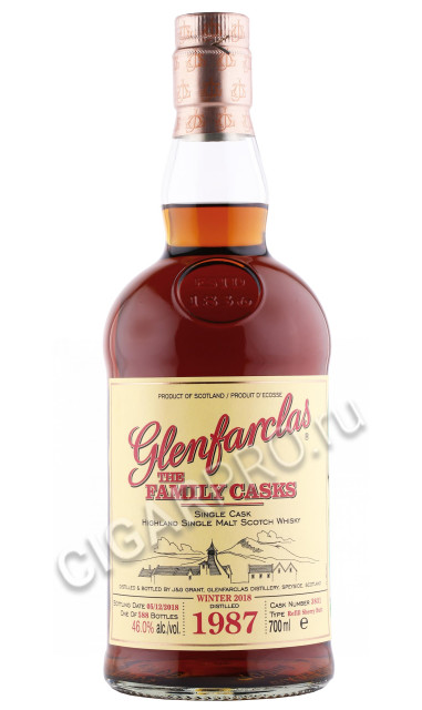 виски glenfarclas family casks 1987 years 0.7л