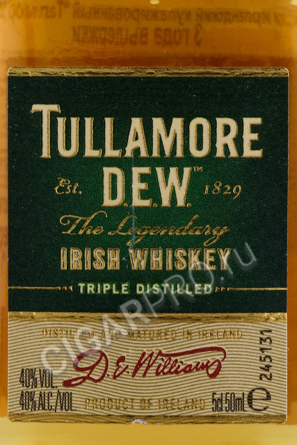 этикетка виски tullamore dew 0.05л