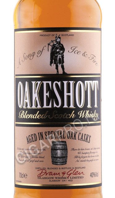 этикетка виски oakeshott 0.7л