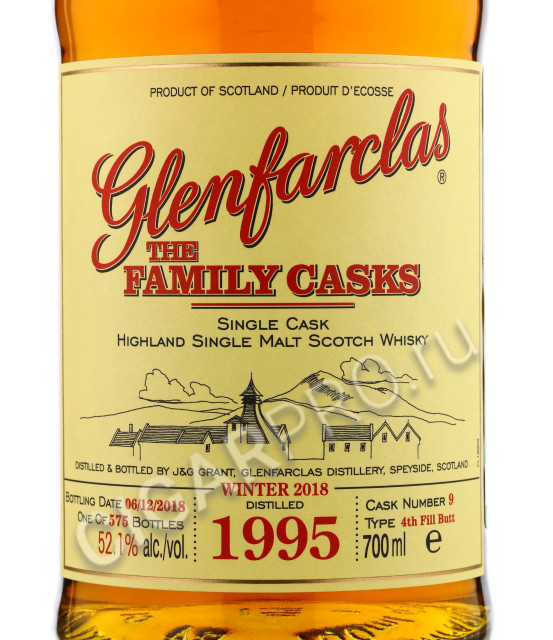 этикетка glenfarclas family casks 1995 0.7 l