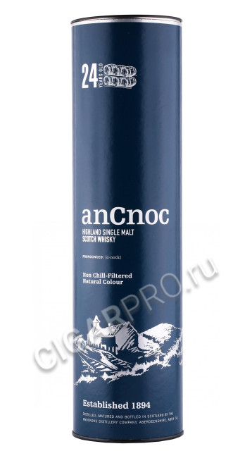 подарочная туба виски ancnoc 24 years 0.7л