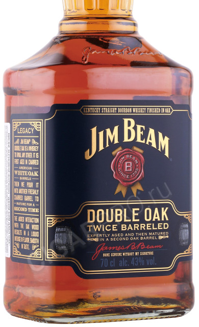 этикетка виски jim beam double oak 0.7л