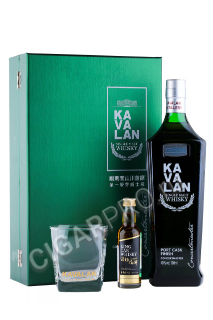 виски kavalan concertmaster port finish набор + стакан 0.7л