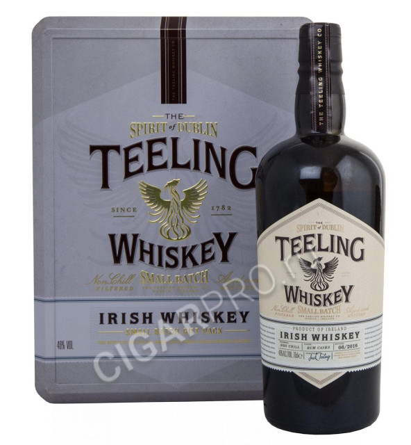 teeling irish whiskey +2 бокала в металл/короб.