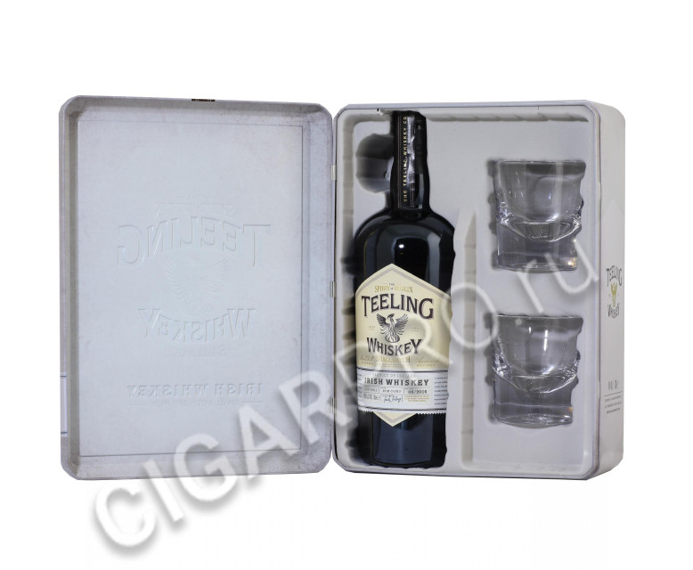 teeling irish whiskey +2 бокала в металл/короб.