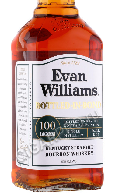 этикетка виски evan williams bottled in bond 0.75л