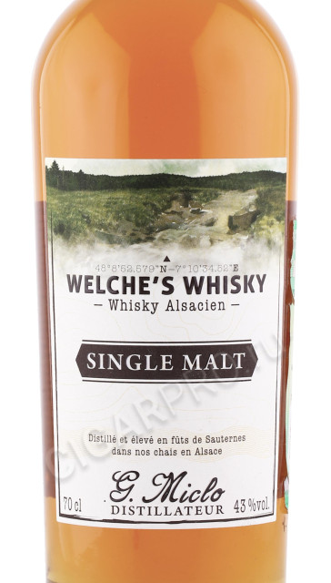 этикетка виски welches distillery g miclo single malt 0.7л