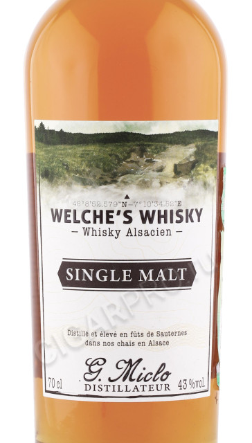 этикетка виски welches distillery g miclo single malt 0.7л