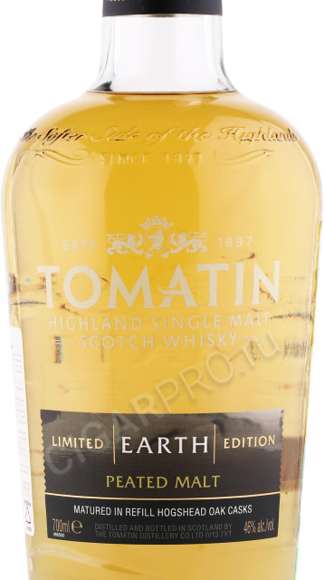 этикетка виски tomatin earth 0.7л