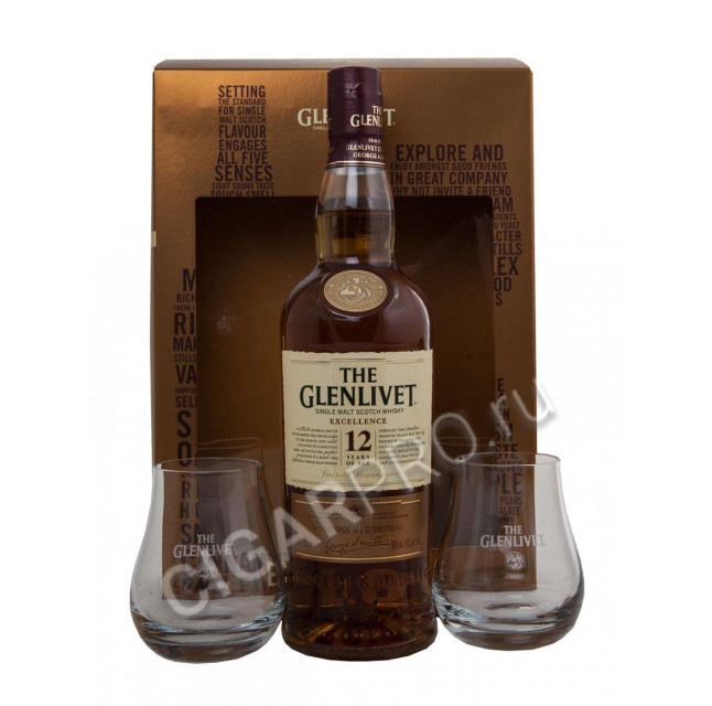 glenlivet 12 years excellence купить виски гленливет 12 лет экселлено +2 бокала цена