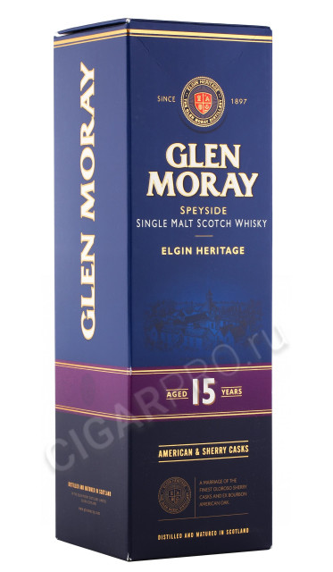 подарочная упаковка виски glen moray elgin heritage 15 years old 0.7л