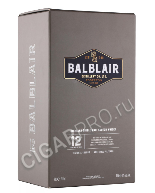 подарочная упаковка виски balblair 12 years 0.7л