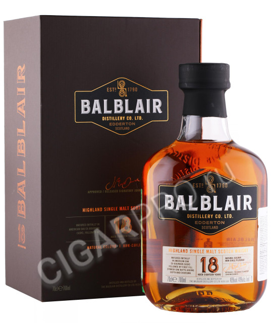 виски balblair 18 years 0.7л в подарочной упаковке