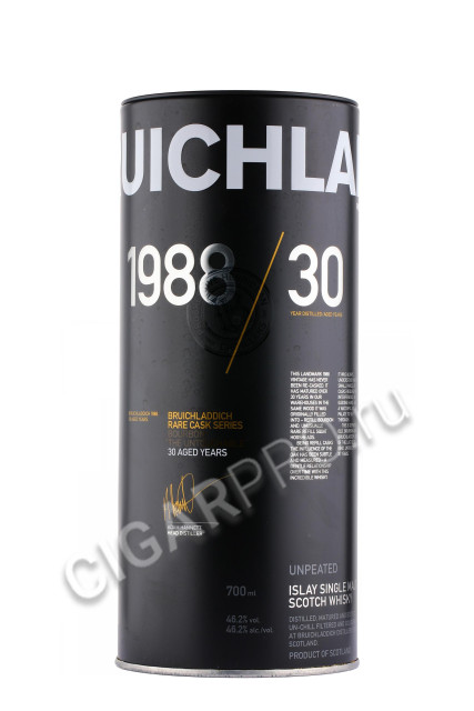 подарочная упаковка bruichladdich 1988 30 years old 0.7л