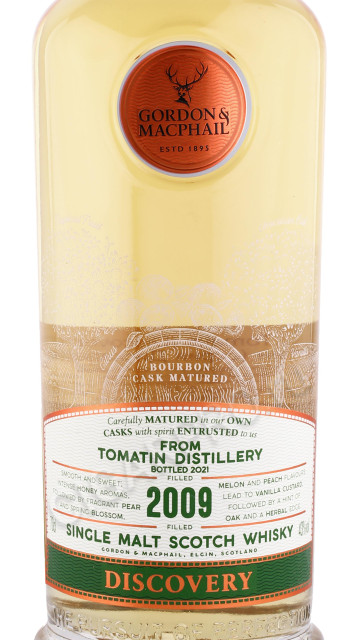 этикетка виски gordon & macphail discovery tomatin 2009г 0.7л