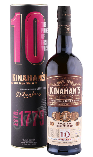 виски kinahans single malt 10 years 0.7л в подарочной тубе