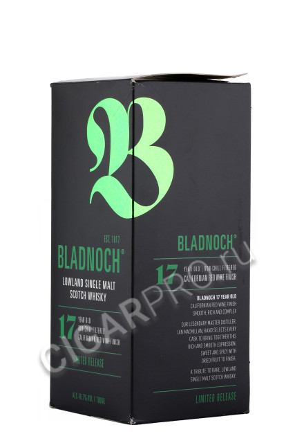 подарочная упаковка bladnoch californian red wine cask 17 years old 0.7л