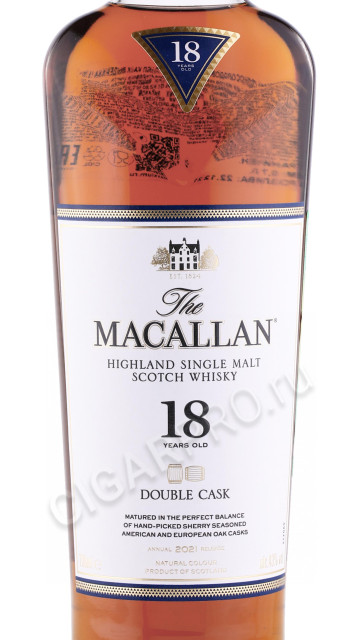 этикетка виски macallan double cask 18 years old 0.7л