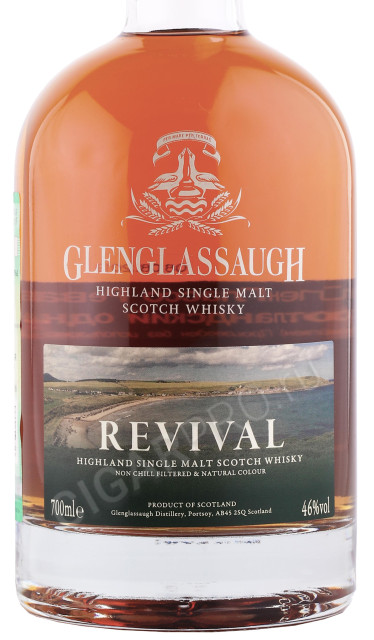 этикетка виски glenglassaugh reviva 0.7л