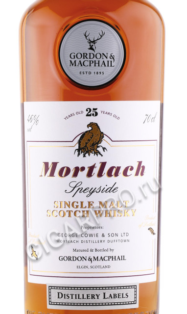 этикетка виски gordon & macphail mortlach 25 years 0.7л