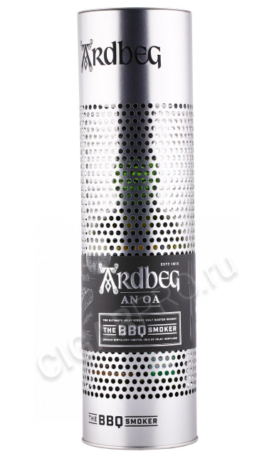 подарочная туба виски ardbeg an oa bbq smoker 0.7л