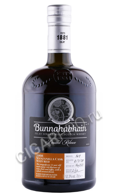 виски bunnahabhain 2008 manzanilla 0.7л