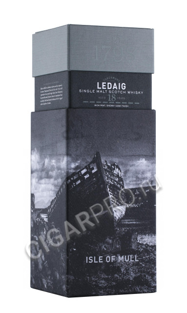 подарочная упаковка виски ledaig aged 18 years 0.7л