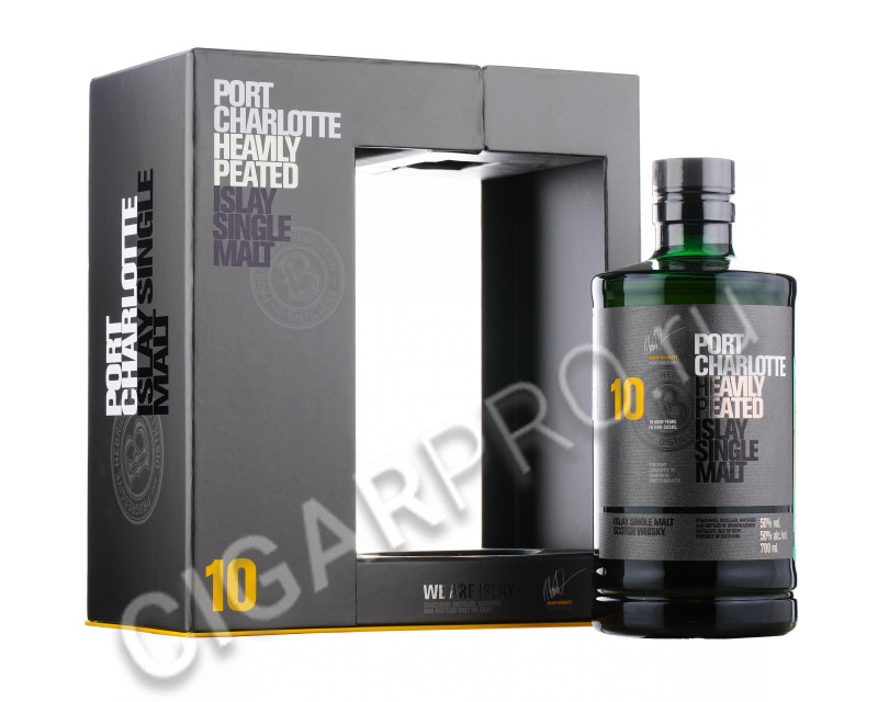 bruichladdich port charlotte 10 years old купить виски порт шарлотт бруклади 10 лет +2 бокала в п/у цена