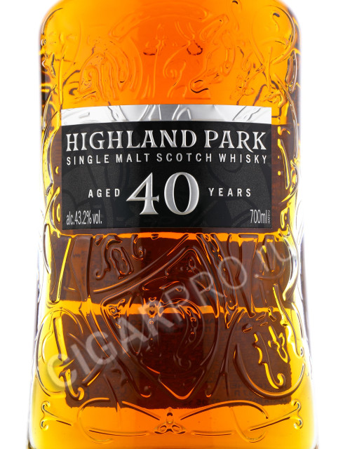 этикетка highland park 40 years 0.7 l