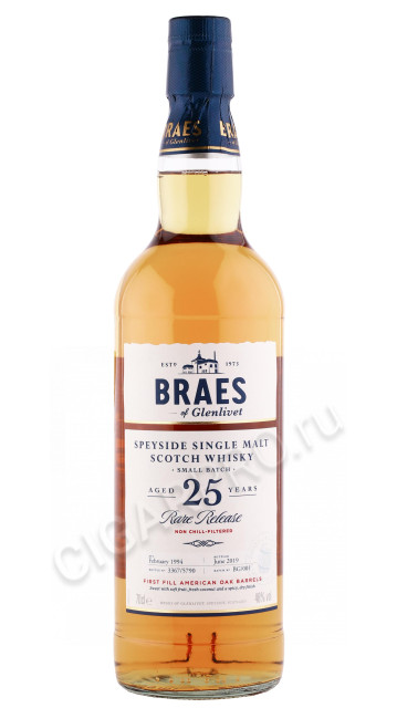 виски braes of glenlivet 25 years 0.7л