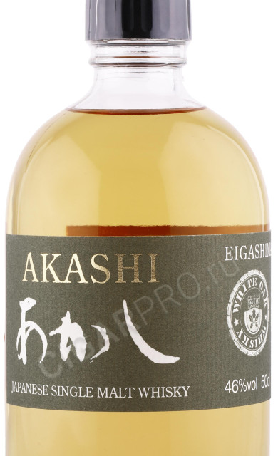 этикетка виски akashi single malt 0.5л