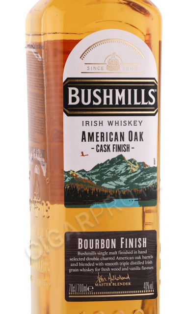 этикетка виски bushmills american oak 0.7л