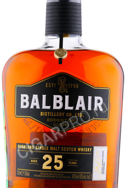 этикетка balblair 25 years 0.7л