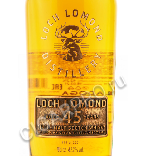 этикетка loch lomond single malt 45 years old